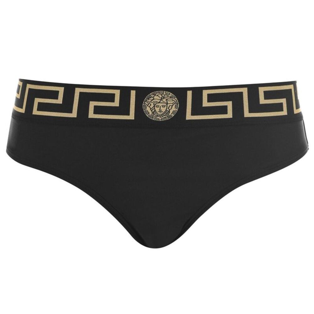 Versace Womens/Ladies Geometric Taped Bikini Bottoms / Black